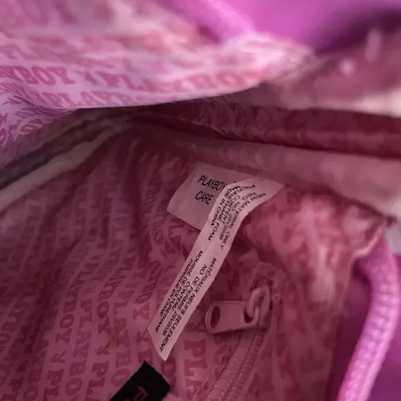 Playboy Y2K Monogram Shoulder Bag Baby Pink & White Rare Adjustable Strap - Picture 9 of 10
